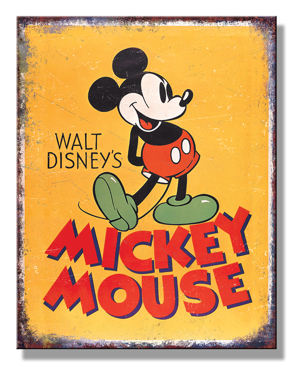 WALT DISNEY Mickey Mouse 看板 Metal Sign: Walt Disney's Mickey Mouse