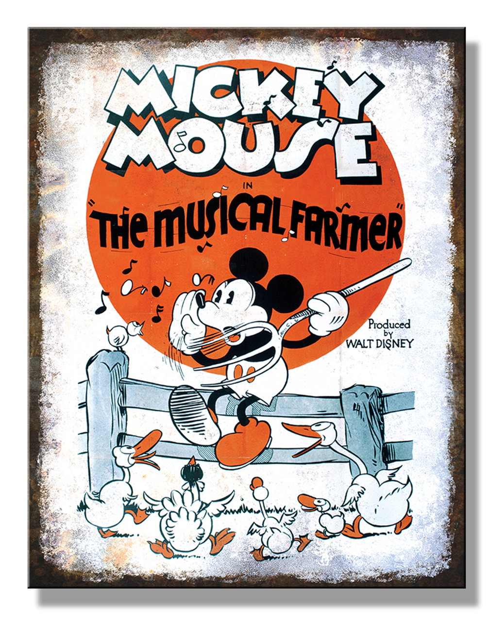 Metal Sign: Mickey Mouse - The Musical Farmer