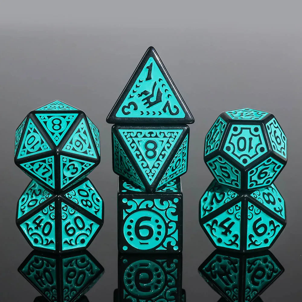 Magic Flame (Teal ) - 7ct Dice Set