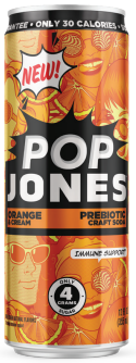 Pop Jones Prebiotic Soda Orange & Cream 12oz Can