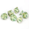 7 Dice Set Marble Polyhedral Set Green/Dark Green