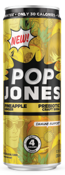 Pop Jones Prebiotic Soda Pineapple & Ginger 12oz Can
