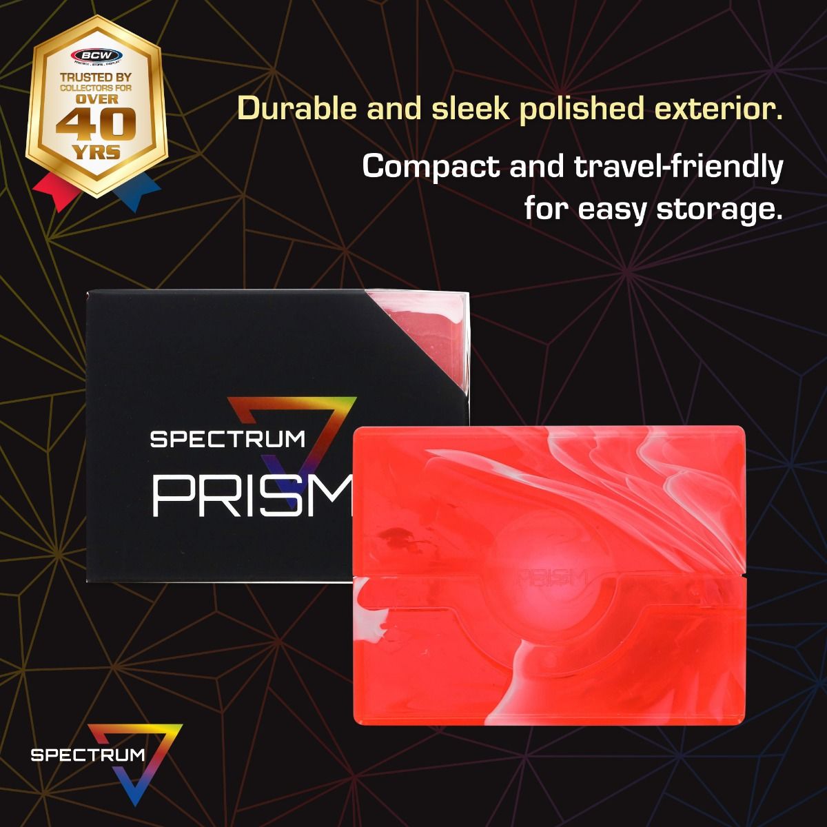 BCW Supplies - Prism Deck Case - 50 CT - Carnelian Red