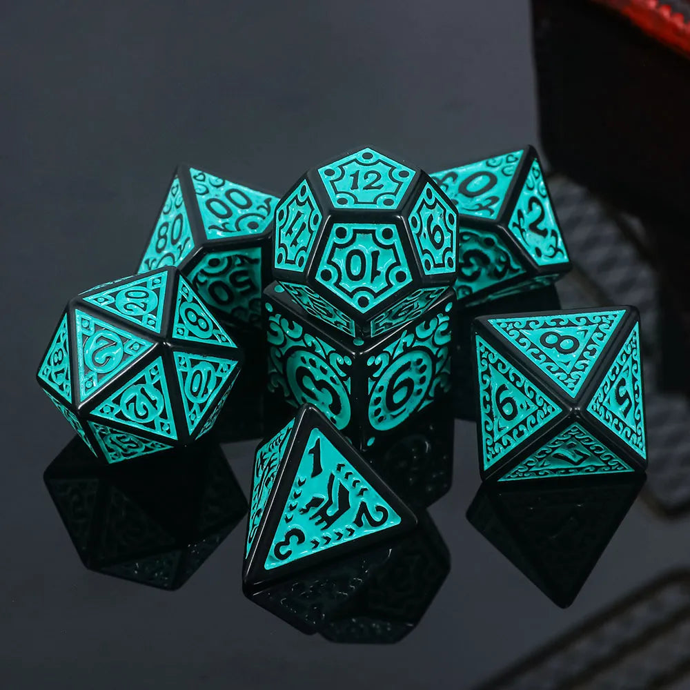 Magic Flame (Teal ) - 7ct Dice Set