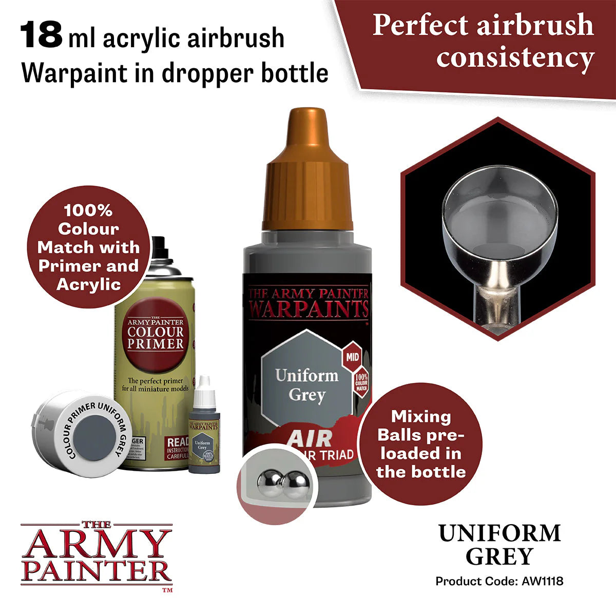 The Army Painter - Warpaints Air - Uniform Grey (18ml)