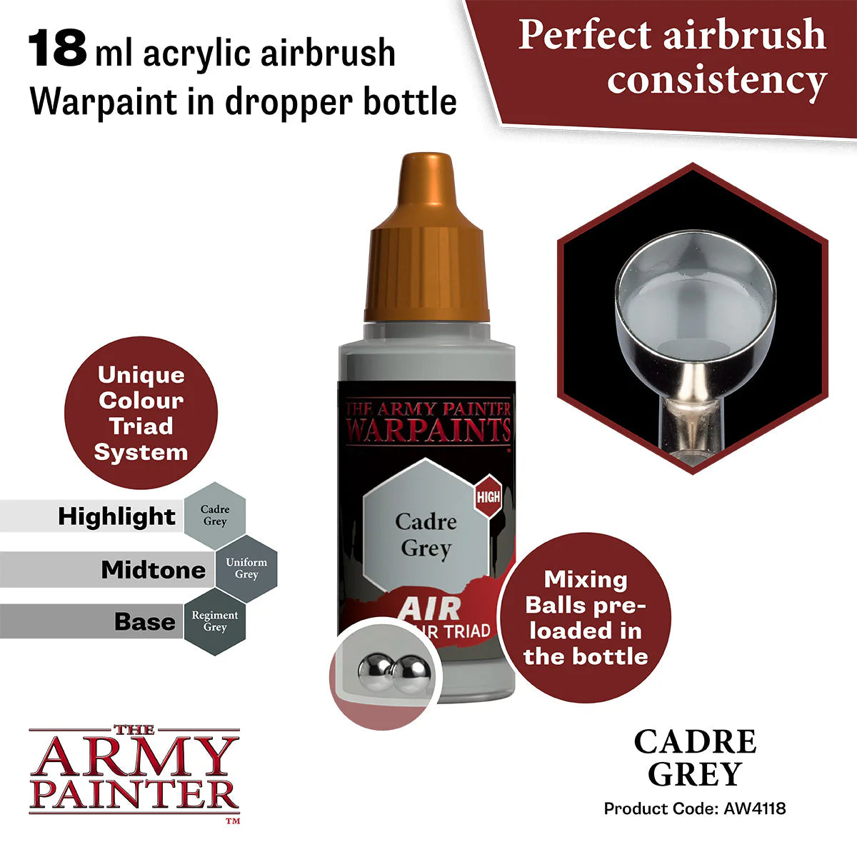 The Army Painter - Warpaints Air - Cadre Grey