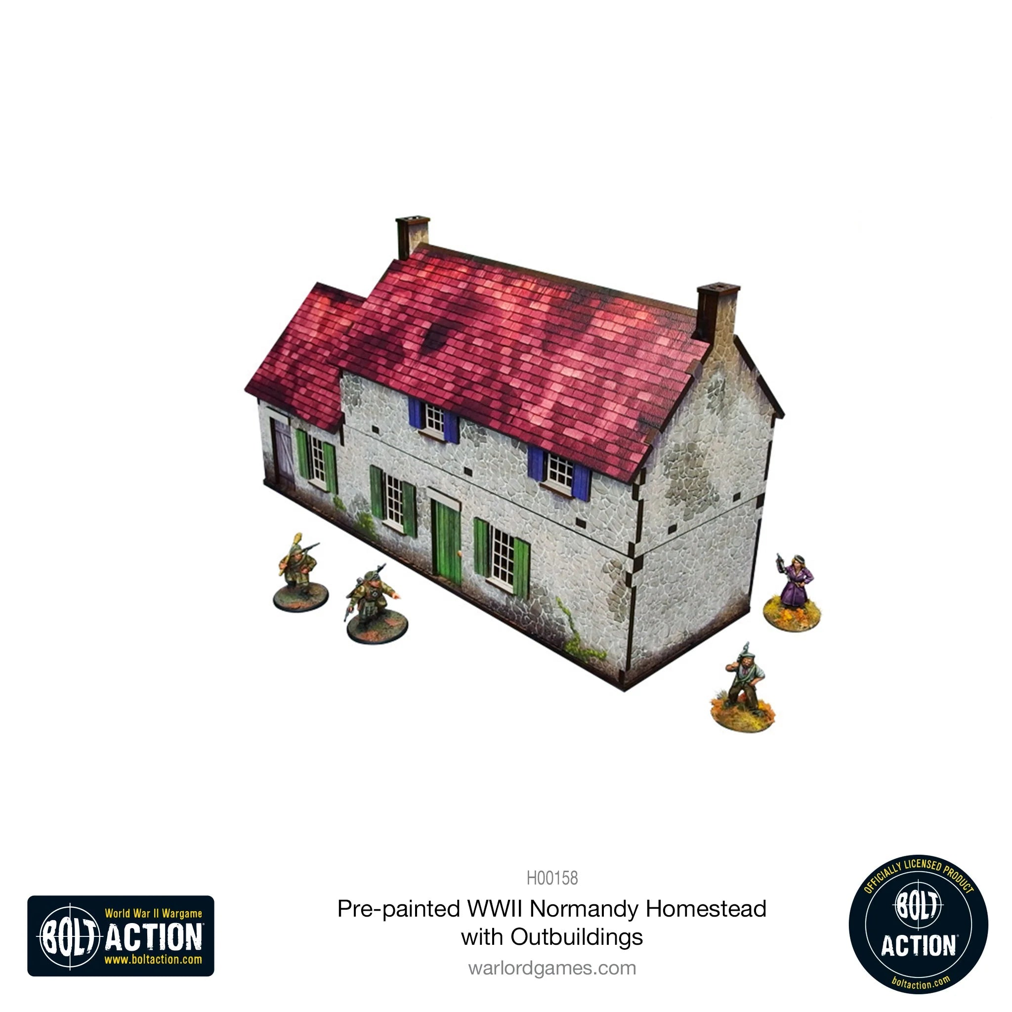 Bolt Action - Pre-painted WWII Normandy Homestead with Outbuildings