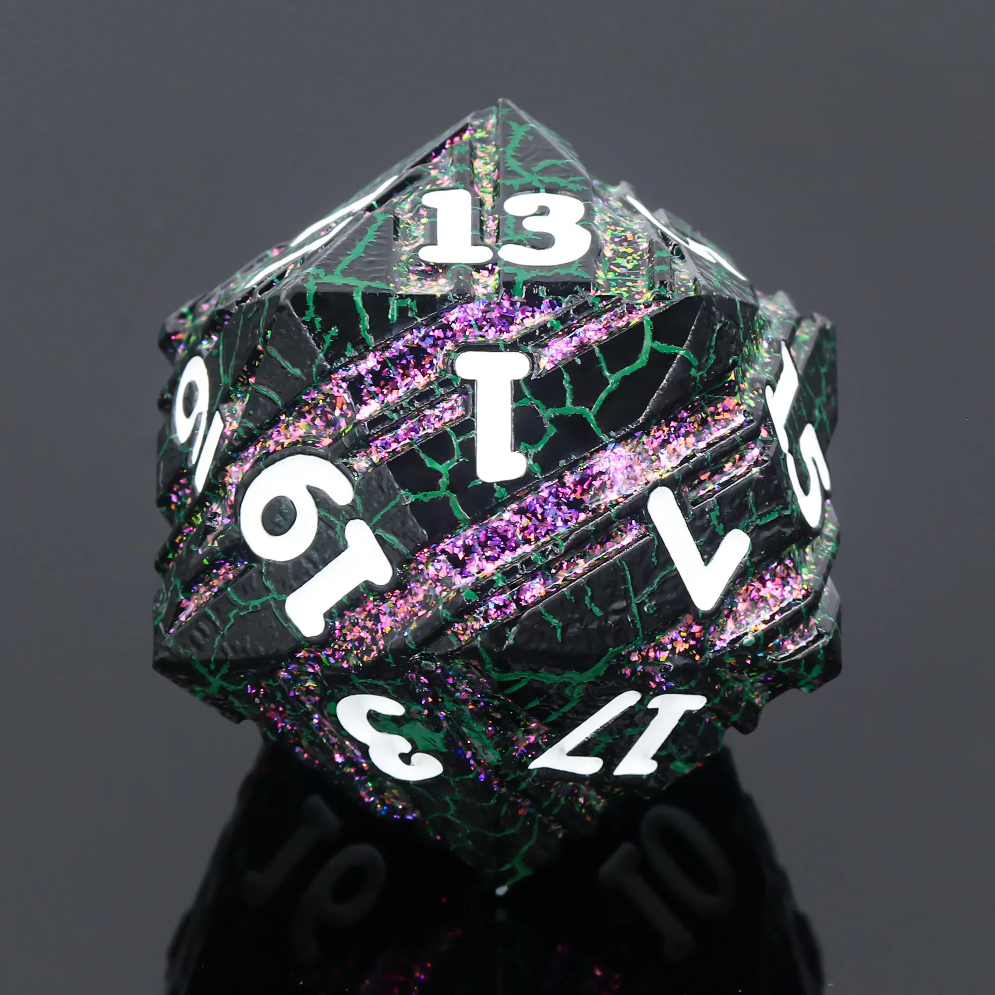 Titan D20 - Green Crack Purple Glitter