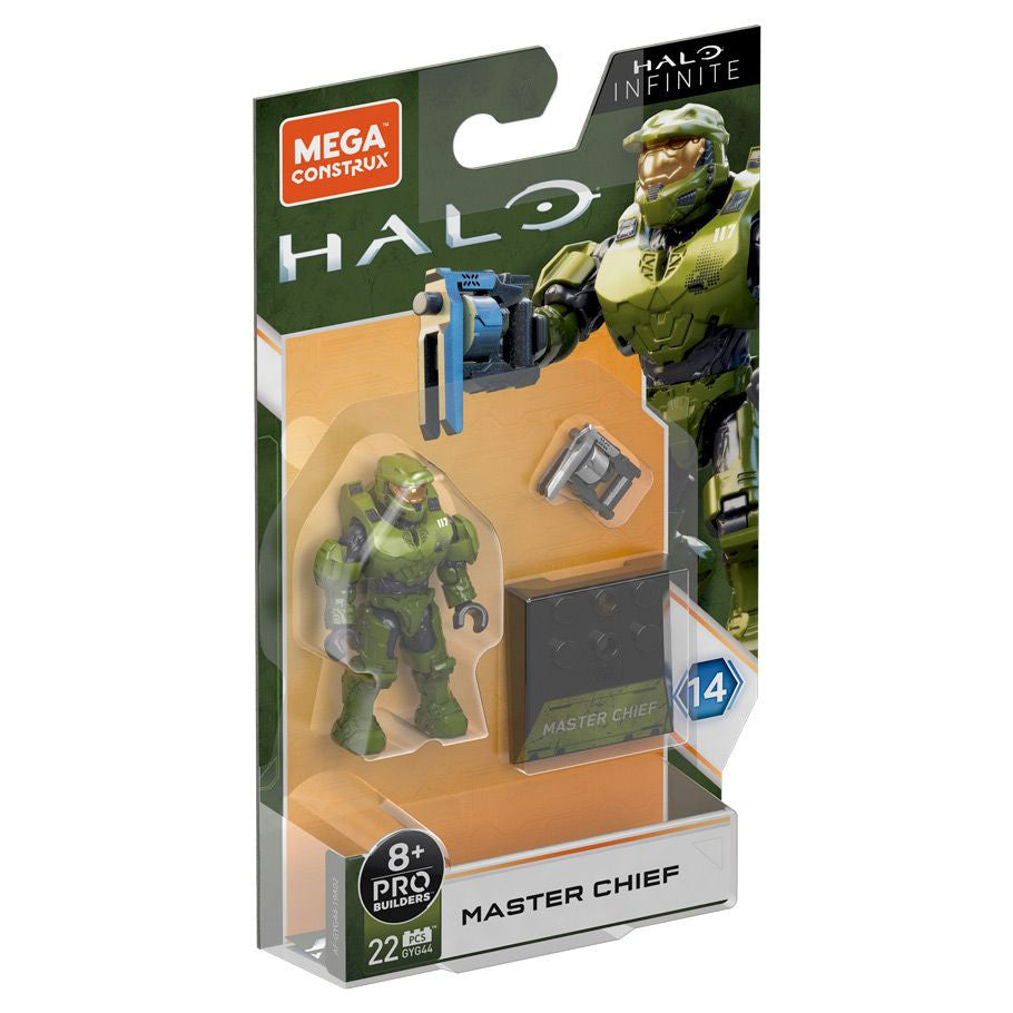 Mega Construx Halo Infinite Master Chief figure packaging on a white background