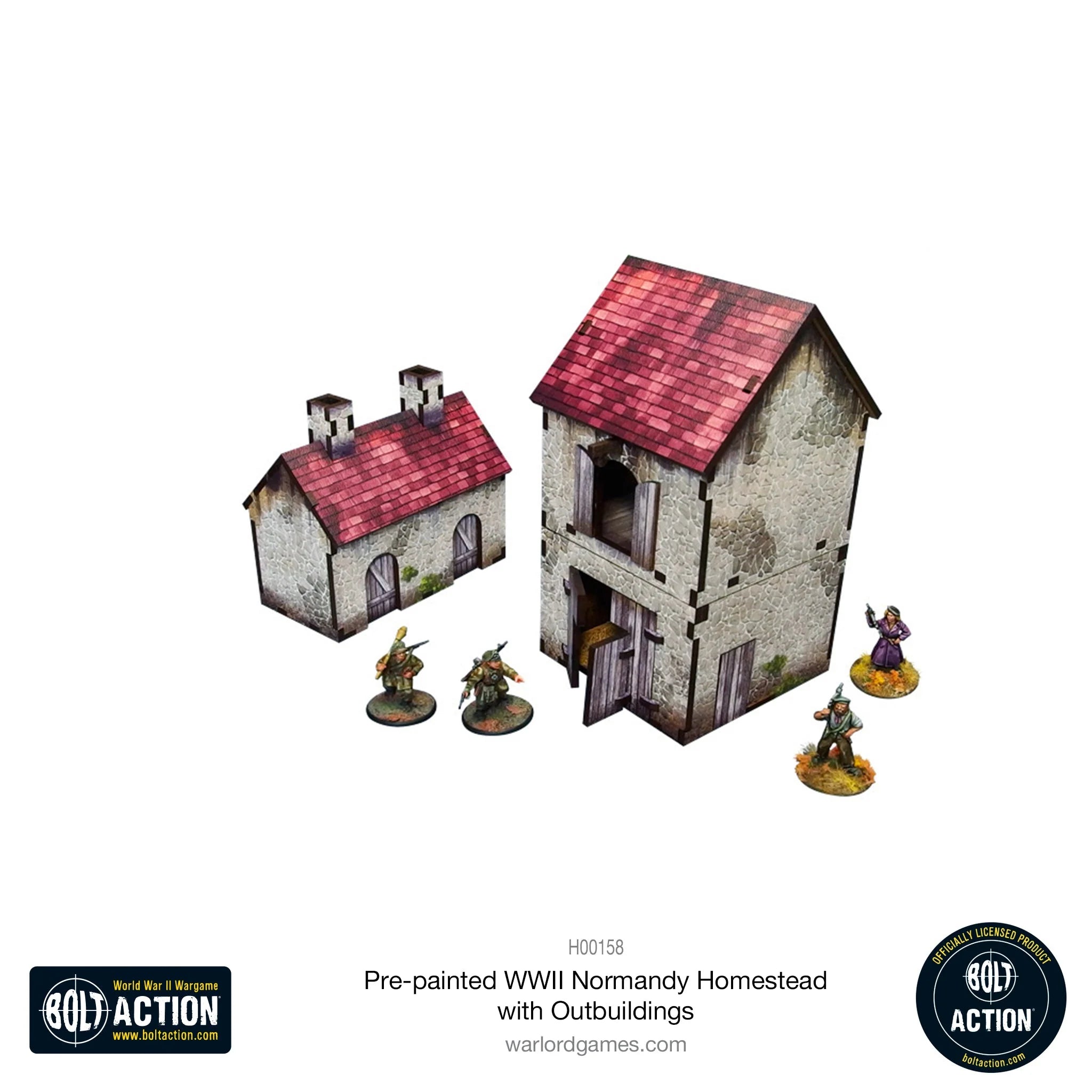 Bolt Action - Pre-painted WWII Normandy Homestead with Outbuildings