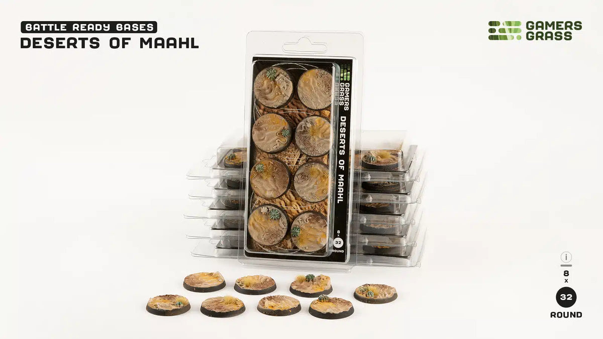 Gamers Grass - Battle Ready Bases - Deserts of Maahl - Round 32mm (8)