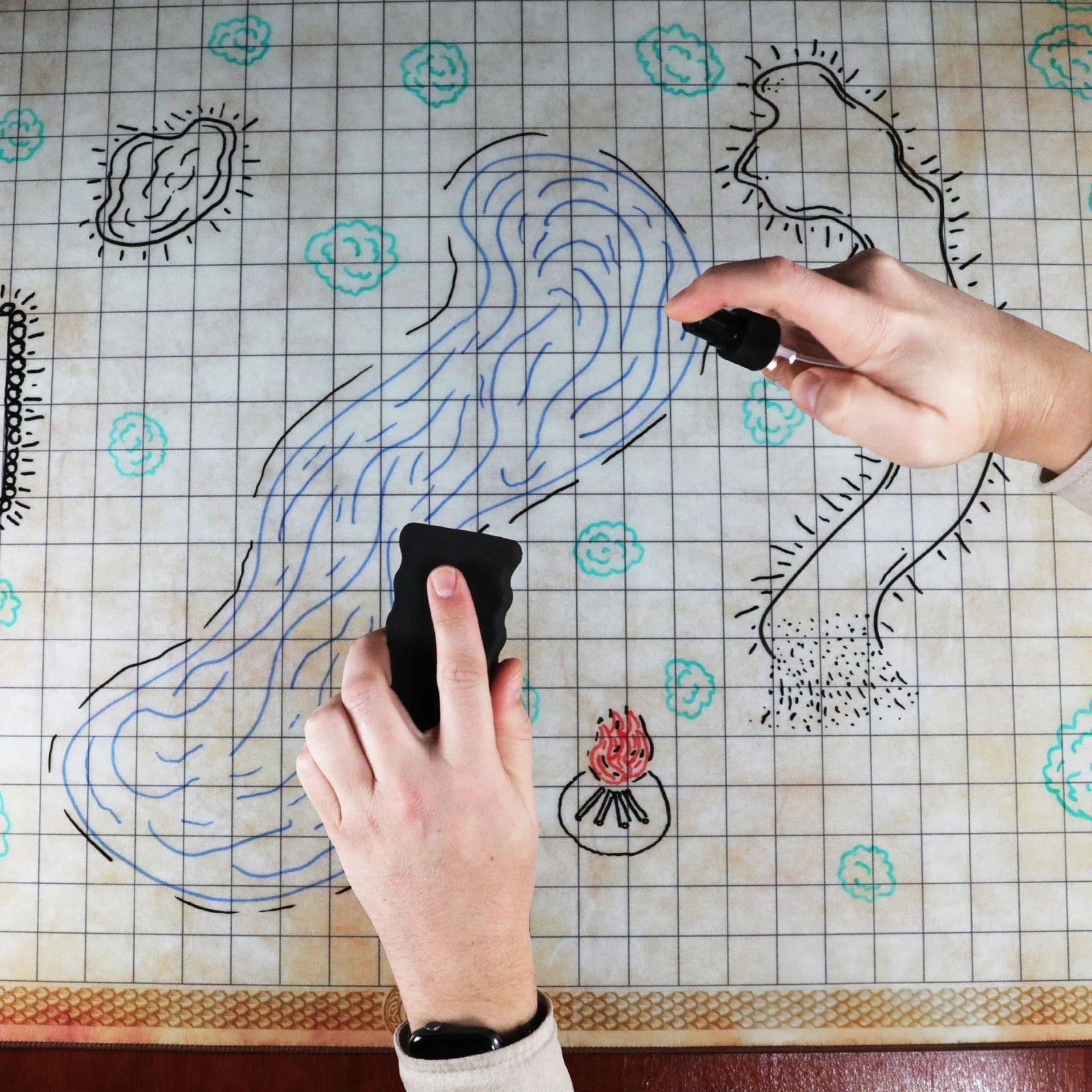 Enhance: Deluxe Rubber RPG Grid Mat Campaign Kit
