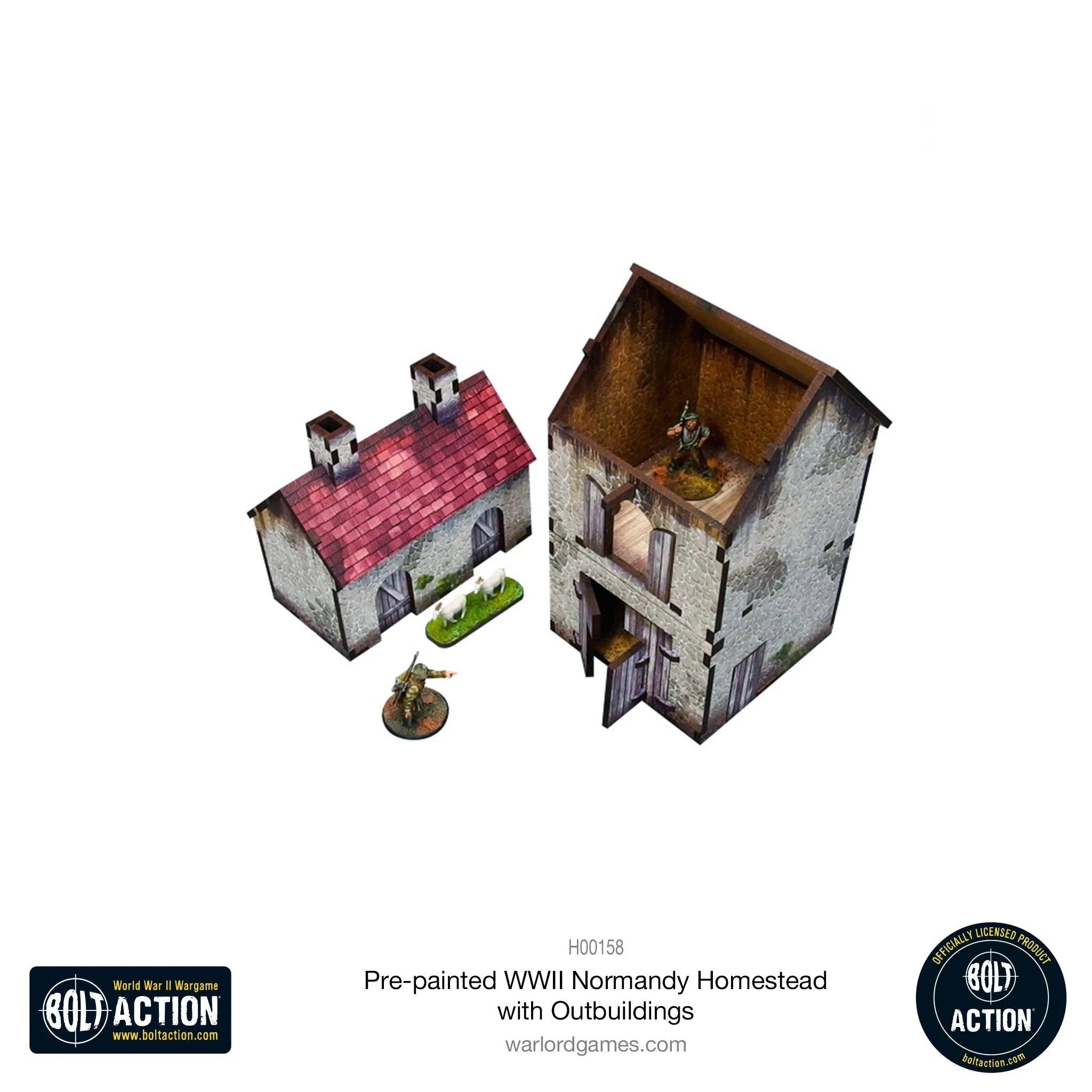 Bolt Action - Pre-painted WWII Normandy Homestead with Outbuildings