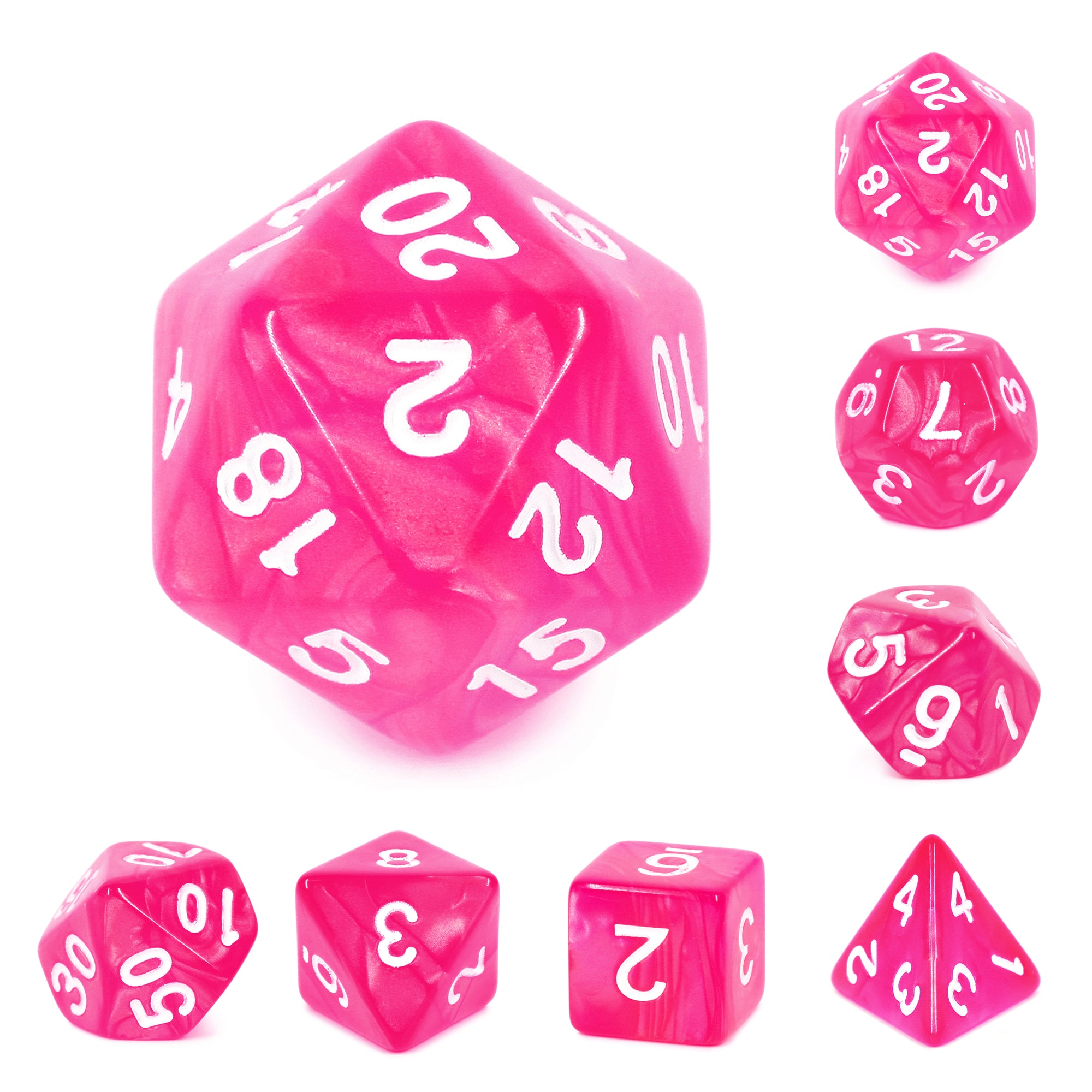 Rose Red - Pearl - 7ct Dice Set