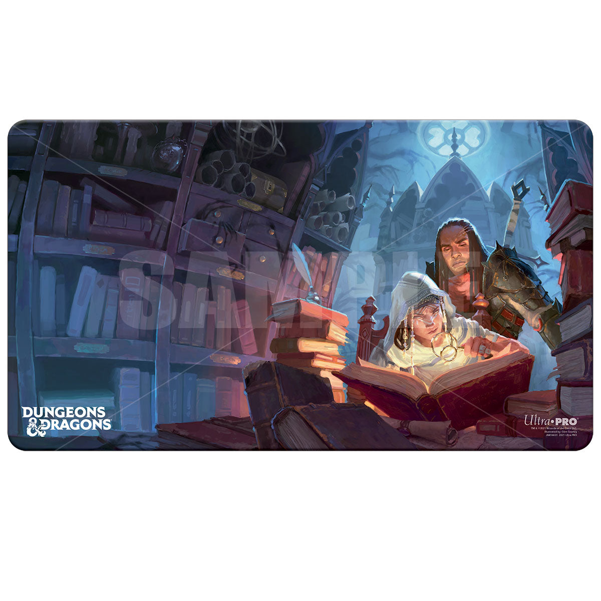 An official Dungeons & Dragons playmat featuring vibrant cover artwork with a fantasy theme, intended for use as a gaming mat or an oversized mouse pad.