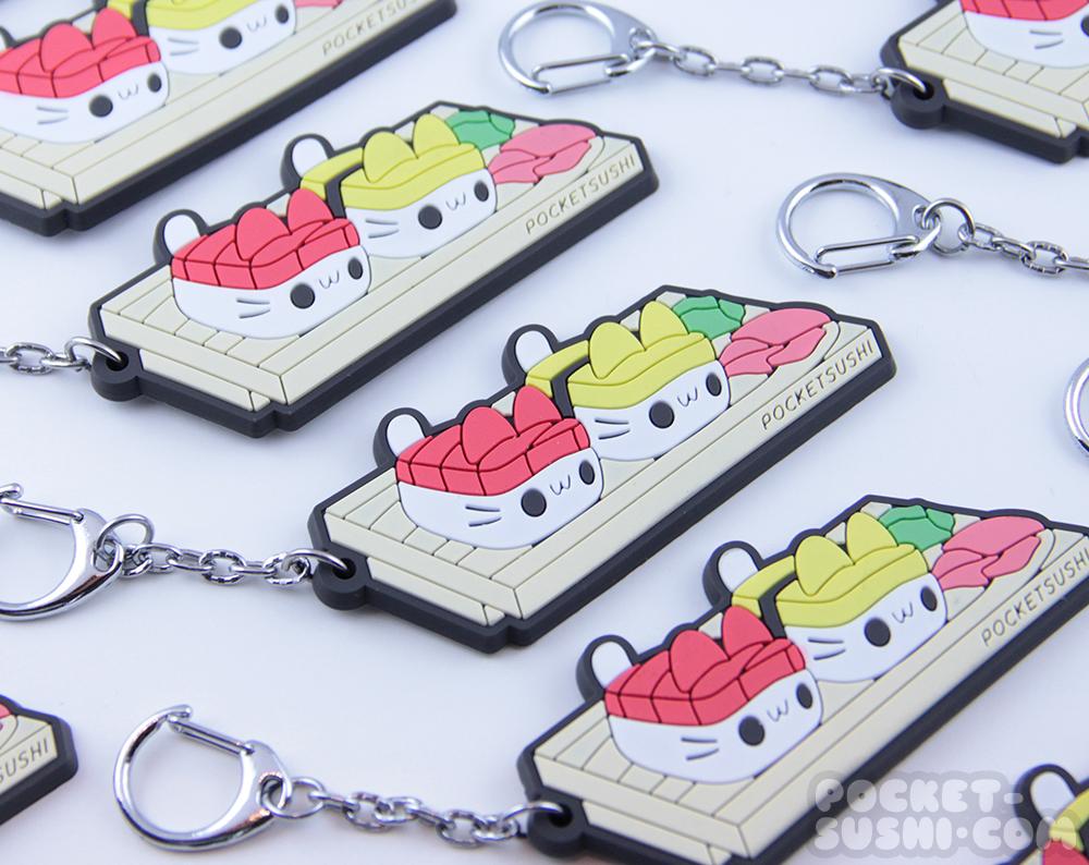 Pocket Sushi: Rubber Keychain - Sushi Cats