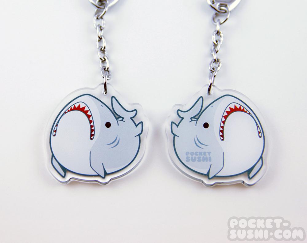 Pocket Sushi: Acrylic Keychain - Derpy Great White Shark