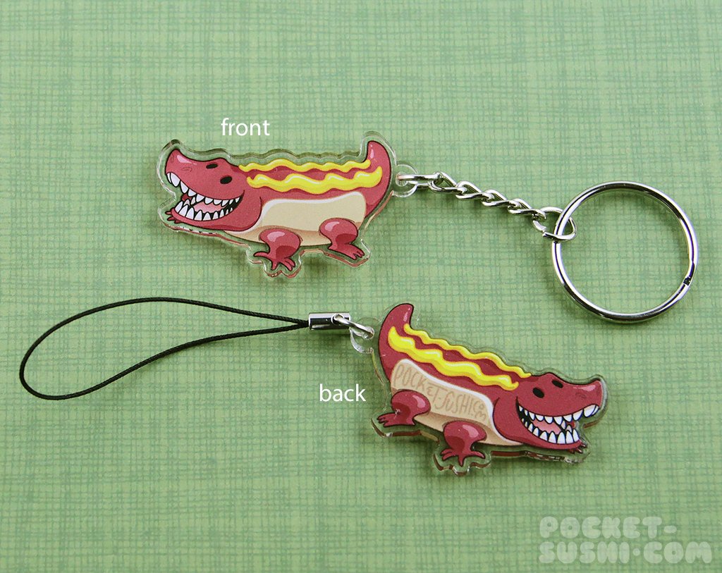 Pocket Sushi: Acrylic Keychain - Hot Dog Gator