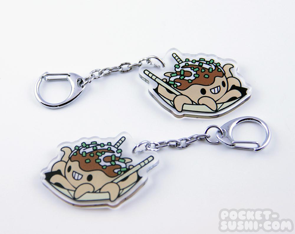 Pocket Sushi: Acrylic Keychain - Takoyaki Tako Octopus