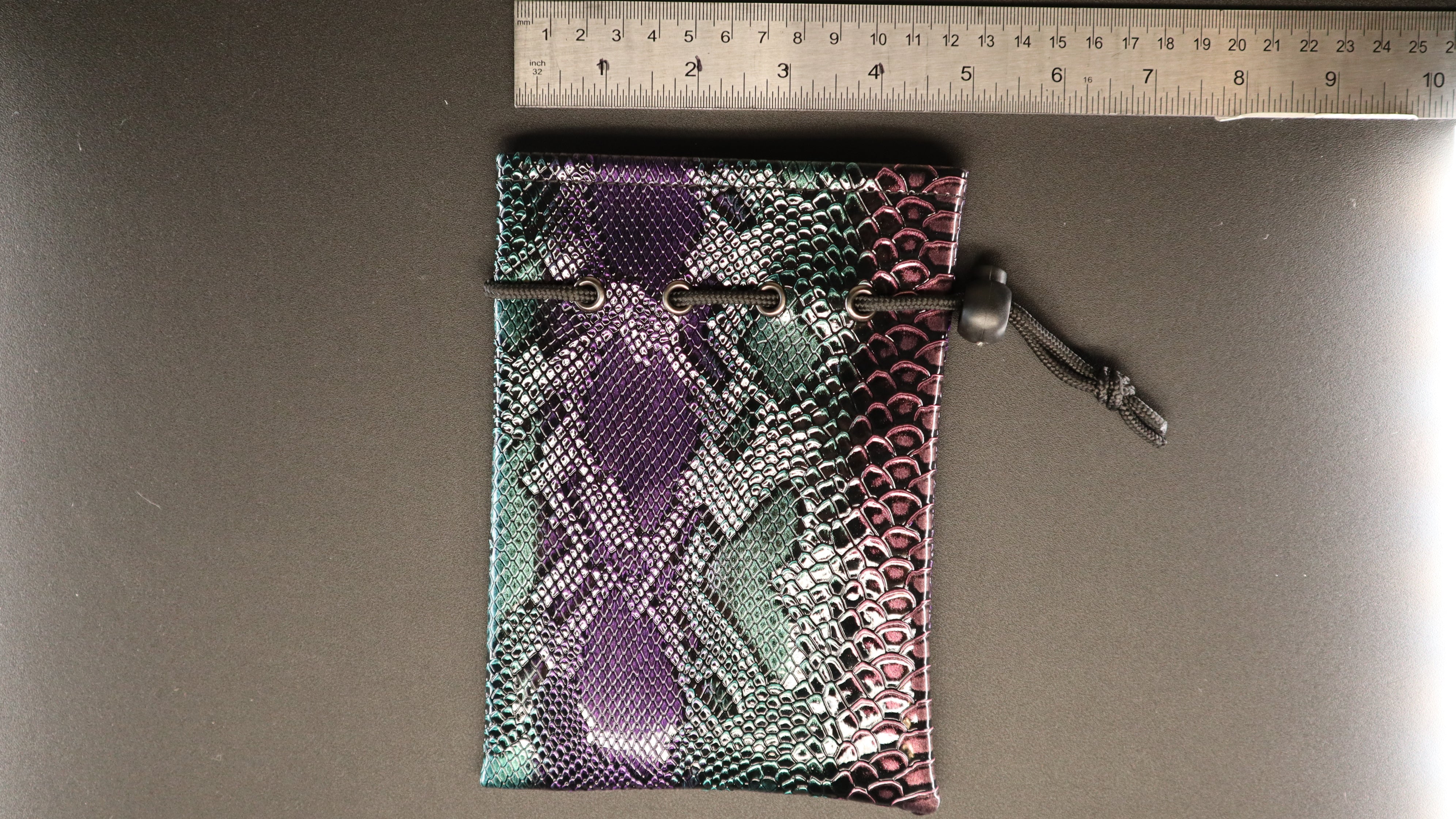 Dragon Hide Dice Bag (Green & Purple Bag) 12A