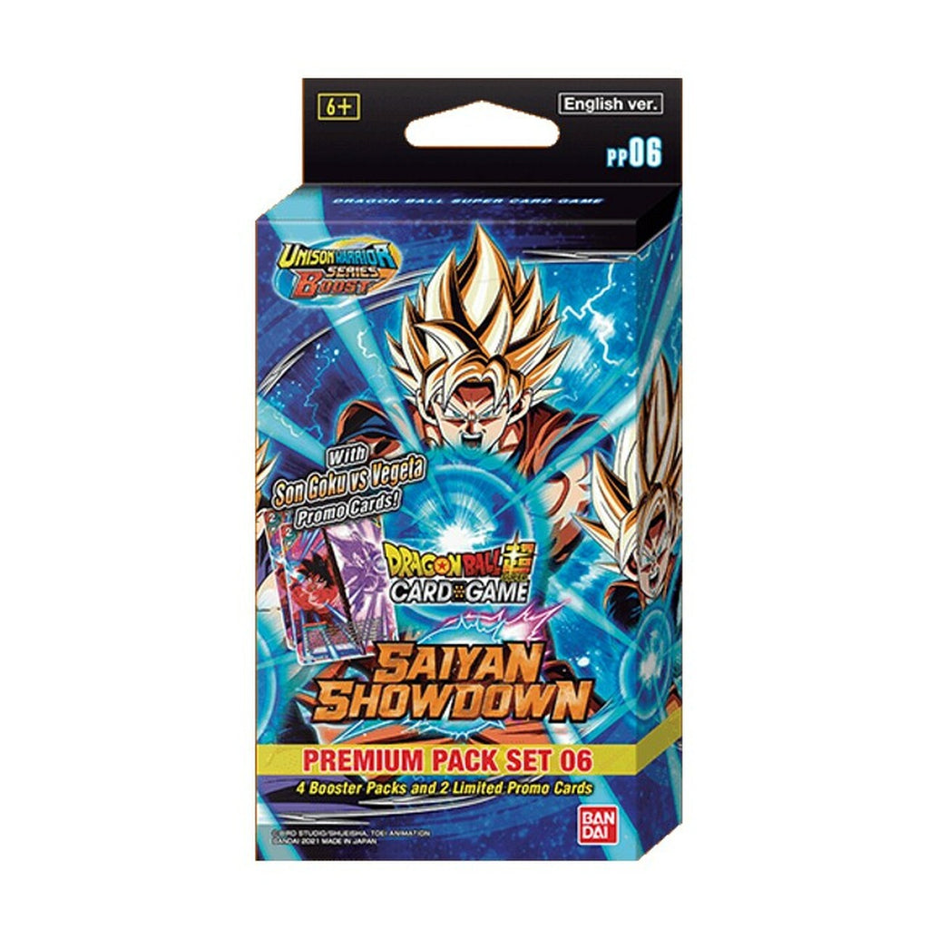 Dragon Ball Super TCG: Saiyan Showdown - Premium Pack Set 06 Geeky Villain Tabletop Gaming & More Dragon Ball Super TCG: Saiyan Showdown - Premium Pack Set 06 Geeky Villain Tabletop Gaming & More