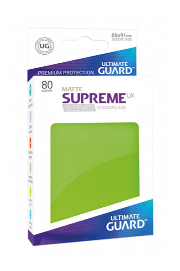 Ultimate Guard: Supreme Standard Sleeves - Matte Light Green (80) Geeky Villain Tabletop Gaming & More Ultimate Guard: Supreme Standard Sleeves - Matte Light Green (80) Geeky Villain Tabletop Gaming & More