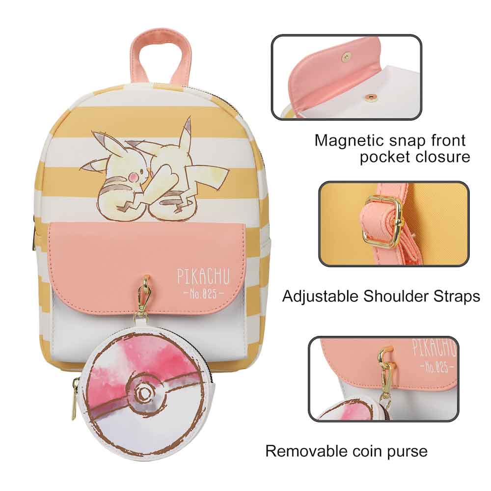 cheap mini backpacks sets Pokémon Pikachu Poke Ball Mini-Backpack and Coin Purse Set