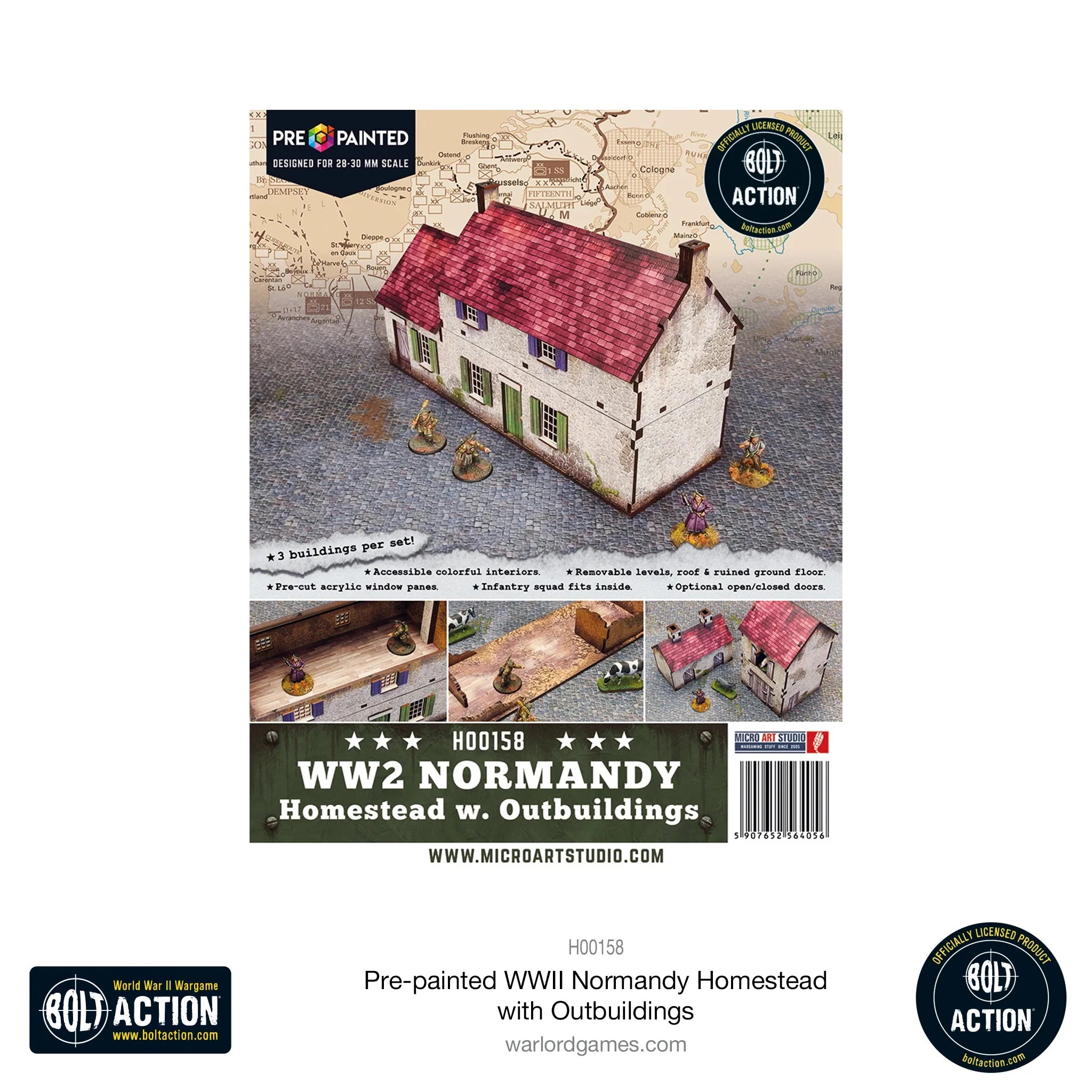 Bolt Action - Pre-painted WWII Normandy Homestead with Outbuildings