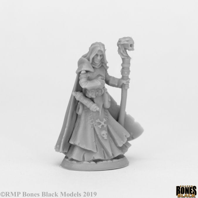 Reaper Miniatures - Bones Black - Dark elf Wizard (Drow Wizard)