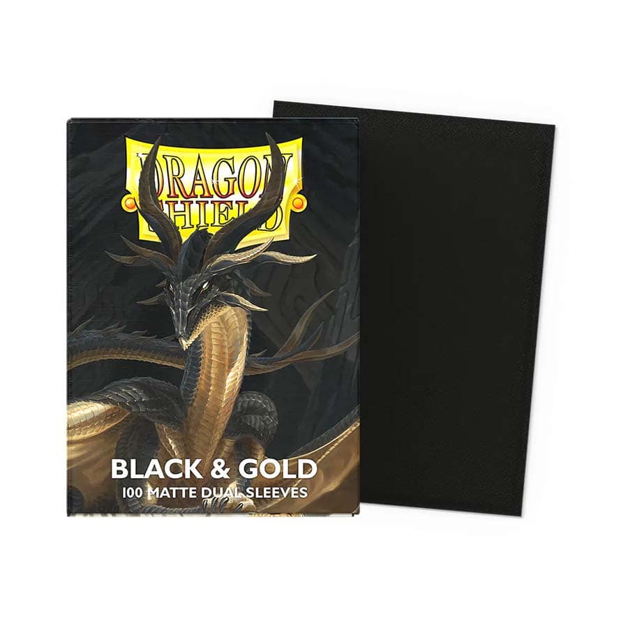 Dragon Shield - Standard Sleeves - Matte Dual - Black & Gold