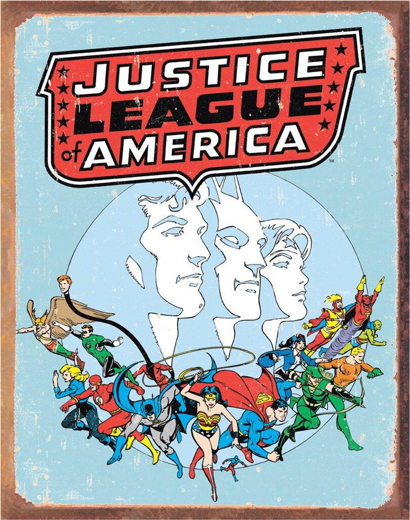 Metal Sign: Justice League Retro