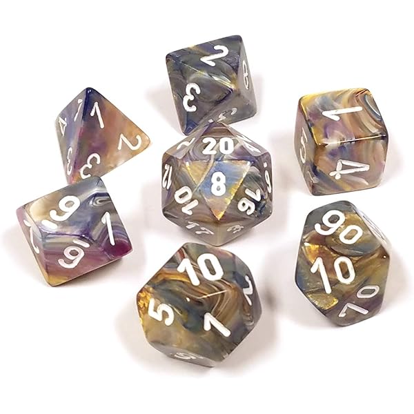 7 Dice Set Rio w/yellow Festive