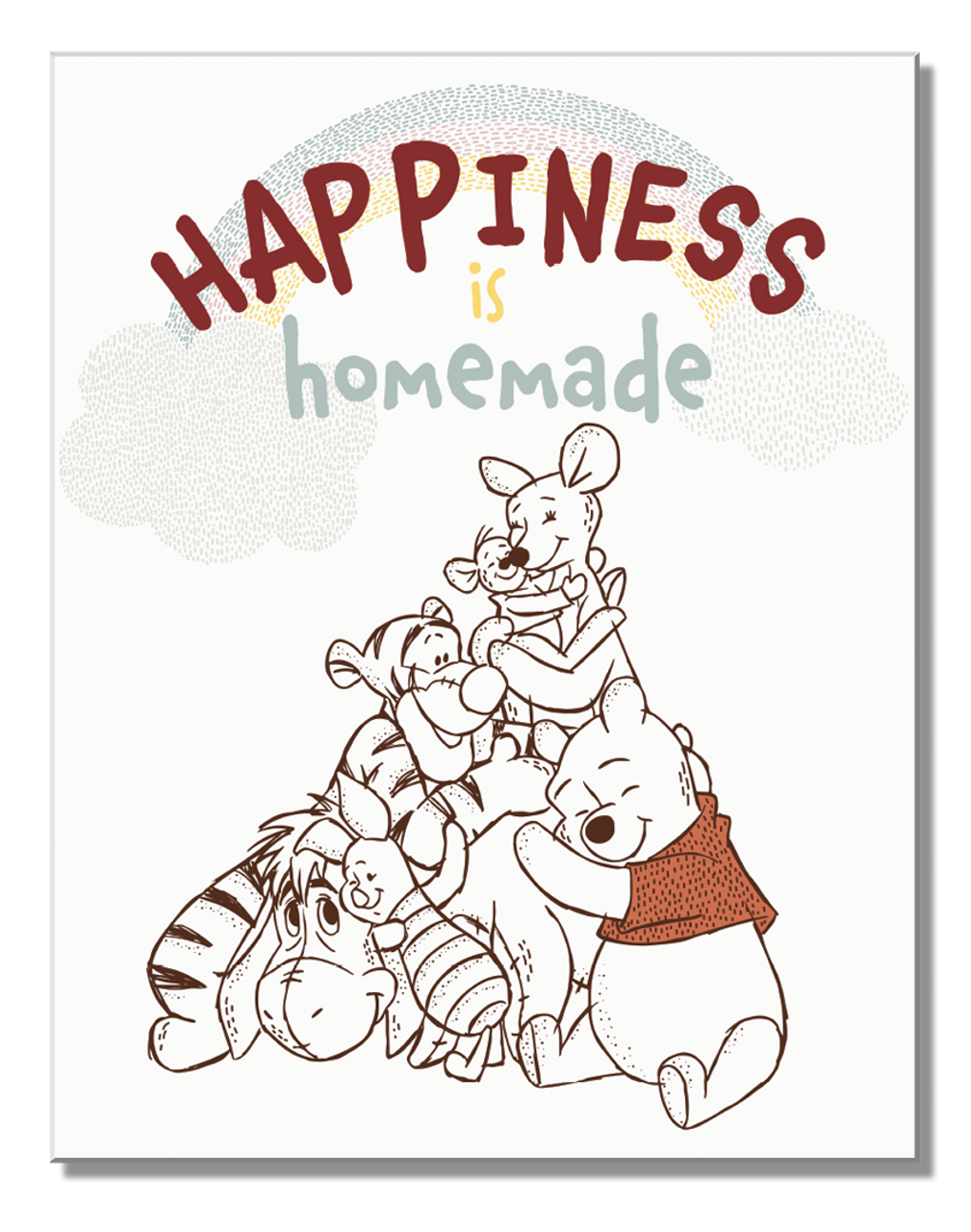 Metal Sign: Winnie the Pooh and Friends "Happiness is Homemade"