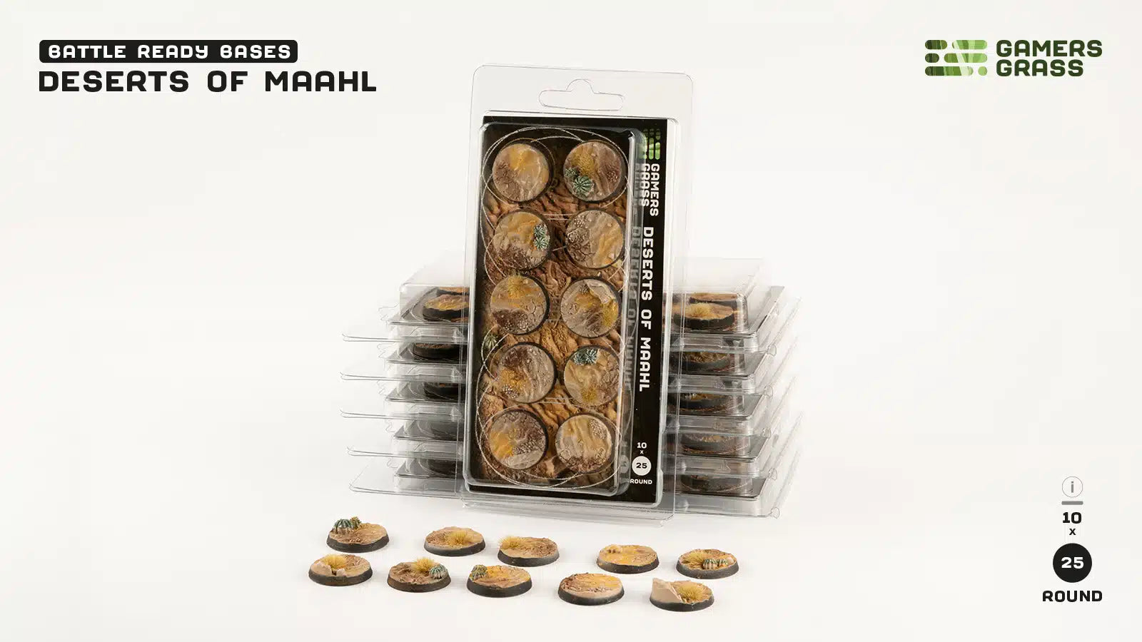 Gamers Grass - Battle Ready Bases - Deserts of Maahl - Round 25mm (x10)