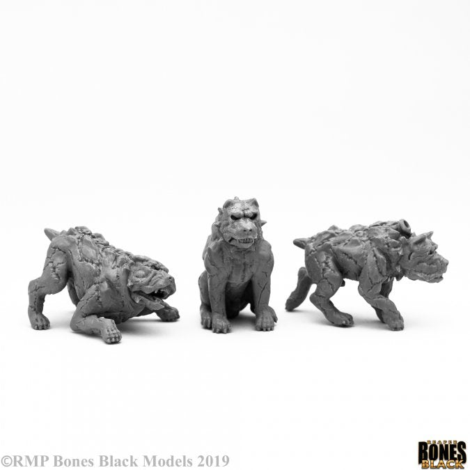 Reaper Miniatures - Bones Black - Hell Hounds (3)