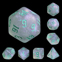 The Chaos - Teal Font - 7ct Dice Set