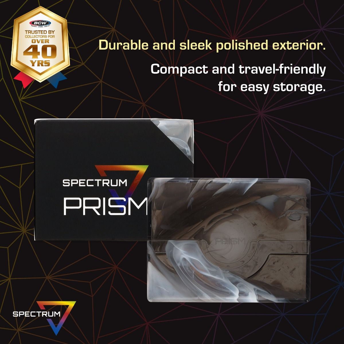 BCW Supplies - Prism Deck Case - 50 CT - Marble Black