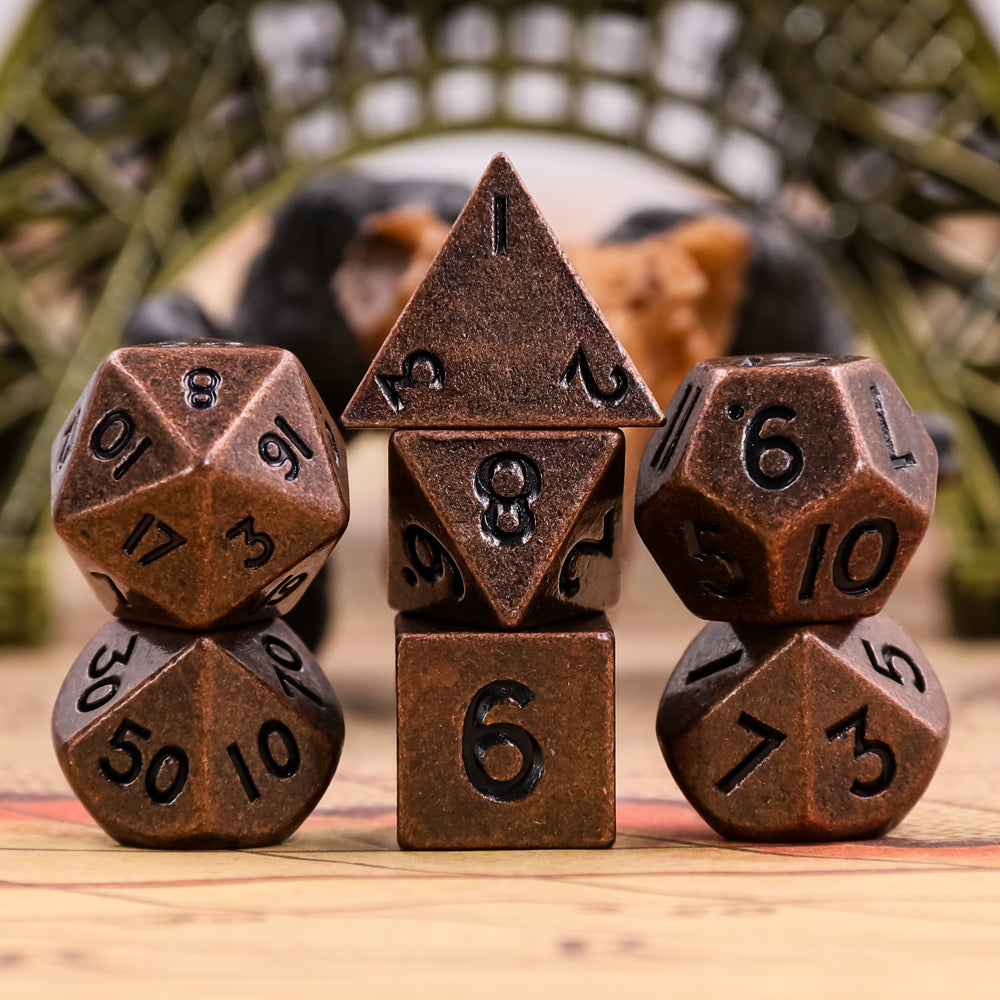 Copper - 7ct Metal Mini Dice Set