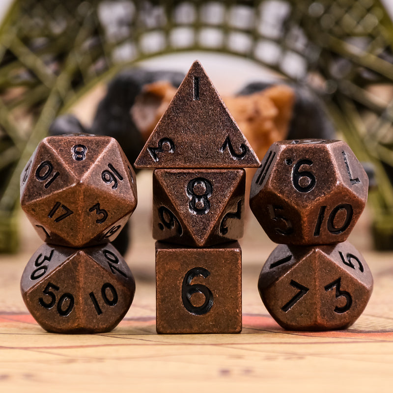 Mini metal dice - Copper