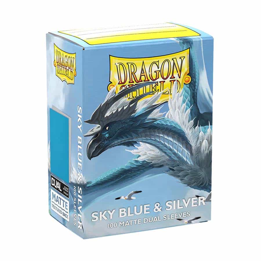 Dragon Shield - Standard Sleeves - Matte Dual - Sky Blue & Silver