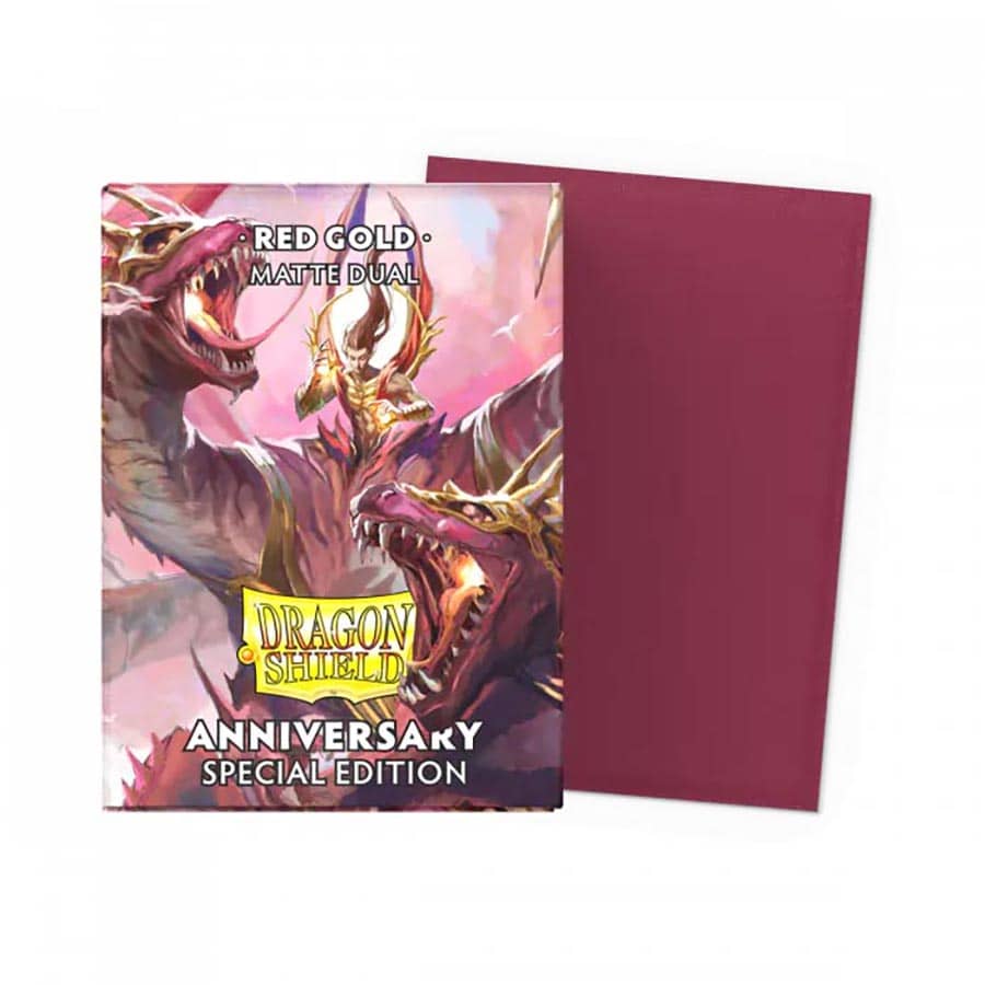 Dragon Shield: Standard Sleeves - Matte Dual - Pomegranate Red & Gold (100)