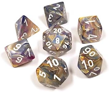 7 Dice Set - Festive - Carousel/White