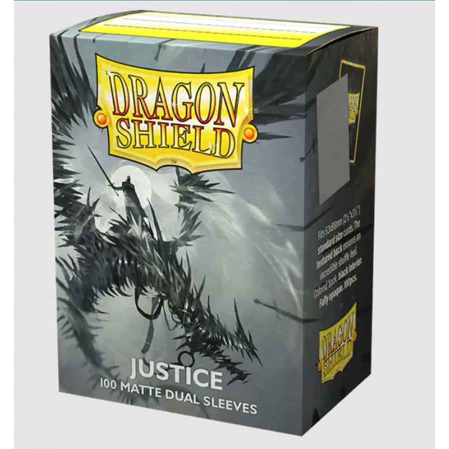 Dragon Shield: Standard Sleeves - Matte Dual Silver Sheen Metallic - Justice (100)