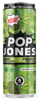 Pop Jones Prebiotic Soda Mixed Berry & Kiwi 12oz Can
