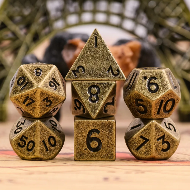 Mini Metal Dice - Gold