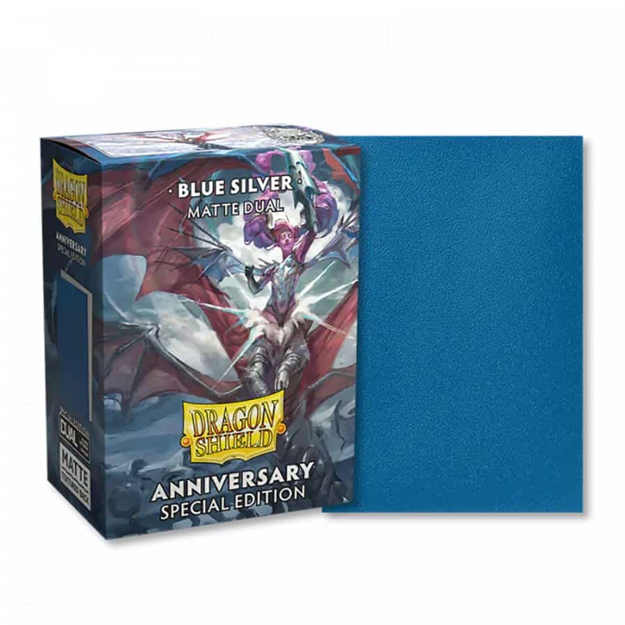Dragon Shield: Standard Sleeves - Matte Dual Cobalt & Silver (100)