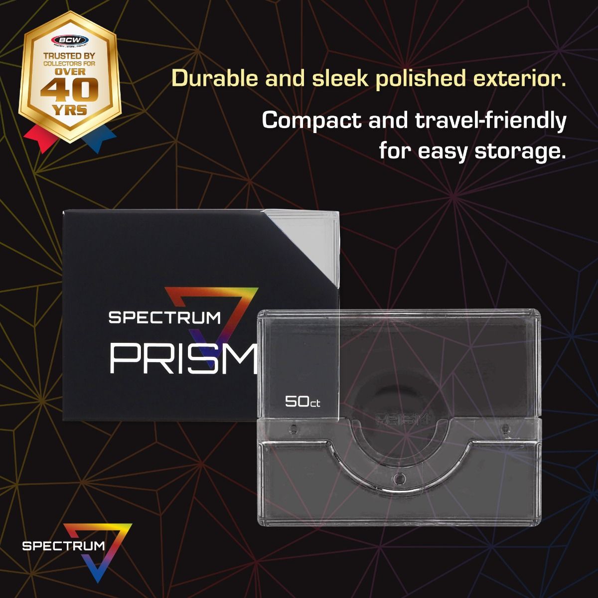 BCW Supplies - Prism Deck Case - 50 CT - Crystal Clear