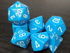 7 Dice Set - Opaque - Light Blue/White