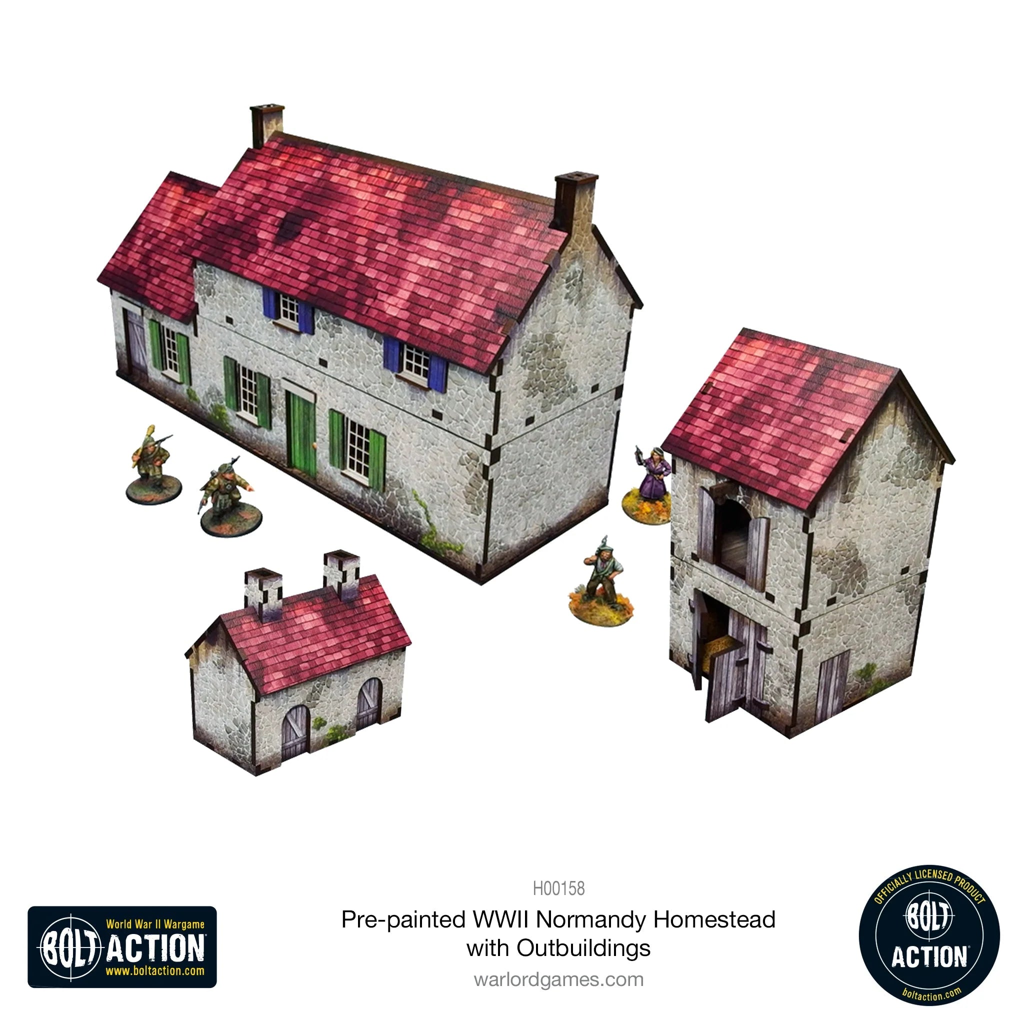 Bolt Action - Pre-painted WWII Normandy Homestead with Outbuildings