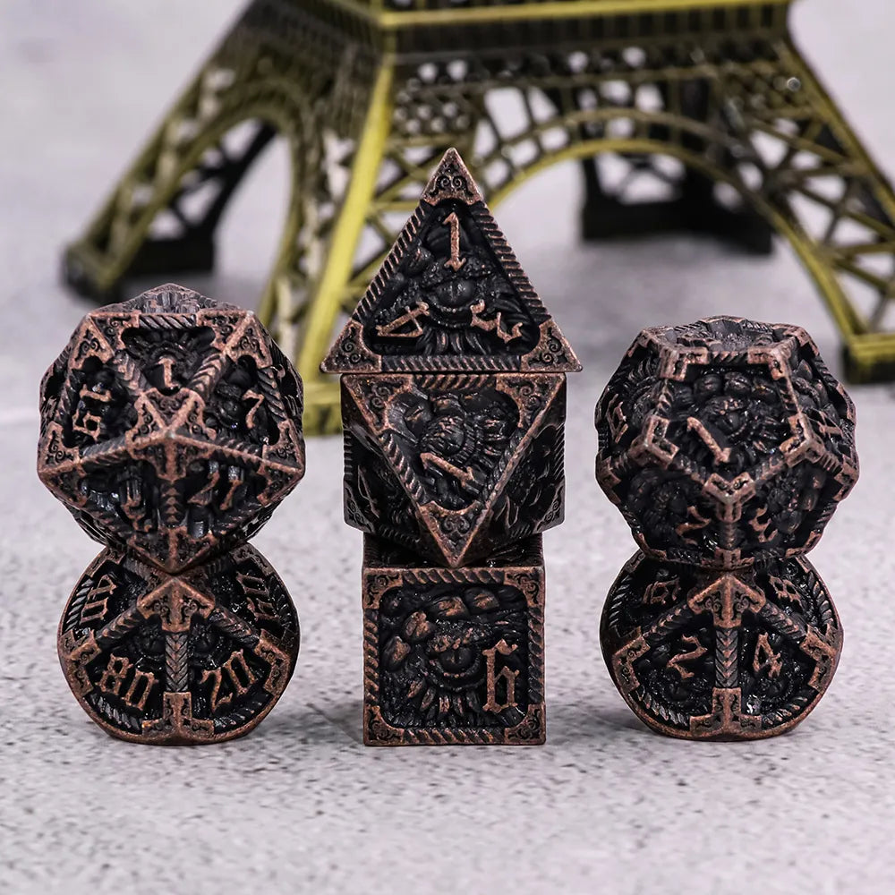 Ancient Call - Copper - Metal 7ct Dice Set